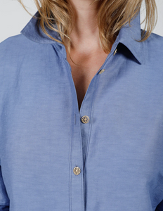 Hilton Hollis Textured Viscose Shirt Bluebell