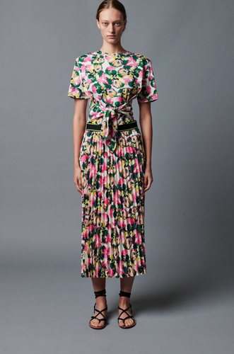 Le Superbe Warhol Pleated Skirt Floral Vibrant