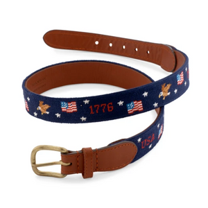 Smathers & Branson American Pattern Belt Navy