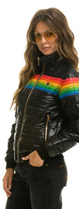 AVN 6 Stripe Rainbow Women's Jacket Black Glossy