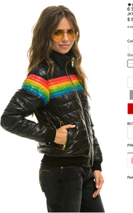 AVN 6 Stripe Rainbow Women's Jacket Black Glossy