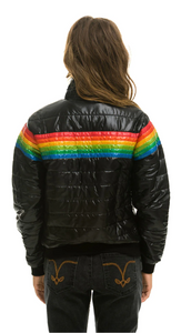 AVN 6 Stripe Rainbow Women's Jacket Black Glossy