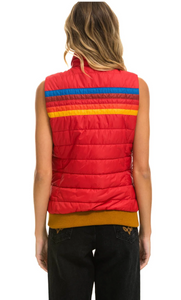 Aviator Nation 5 stripe Womens Vest Cherry Barbados Red