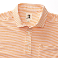 Load image into Gallery viewer, Duck Head Stripe Polo Orange Heather