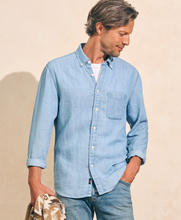 Load image into Gallery viewer, Faherty Tried &amp; True Chambray Shirt Indigo