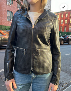 Jakett Nicole Perforated Leather Jacket Black