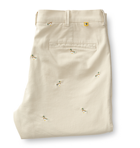 Duck Head Gold School Chino Embroidered Ducks Stone