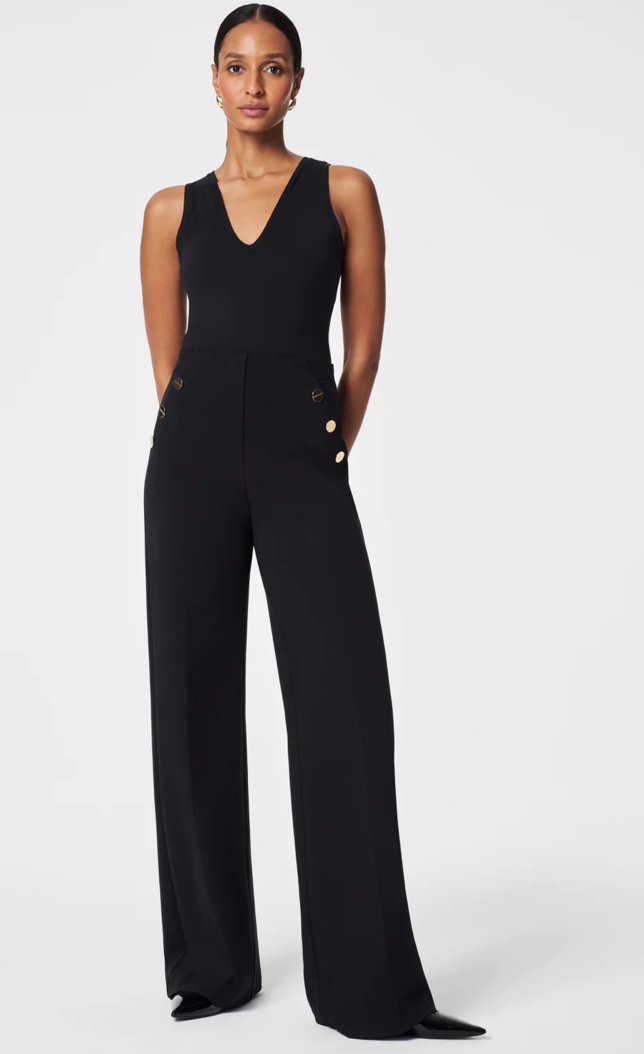 Spanx Perfect Pant, Button Front Wide Leg Black – The Blue Collection