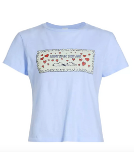Re/Done Classic Tee Snoopy Love Baby Blue