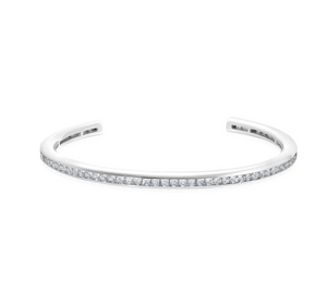 Crislu Square Princess Cut Channel Set 7'' Bracelet Cuff