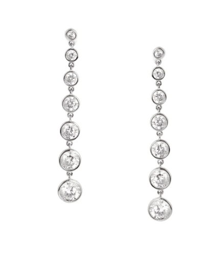 Crislu Bezel Set Drop Earrings Finished in Pure Platinum SKU: 9010553E00CZ