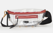 Load image into Gallery viewer, Hammitt Clear Charles Cross Body Black/Gold Red Zip