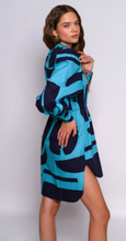 Load image into Gallery viewer, Hutch Adan Dress Navy/Turqouise Geo