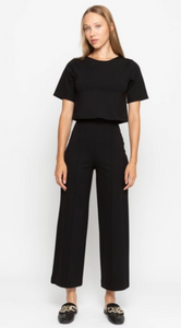 Ripley Rader Ponte Knit Straight Leg Pant Cropped Black