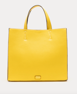 FV Margo Tumbled Leather Tote Canary Yellow