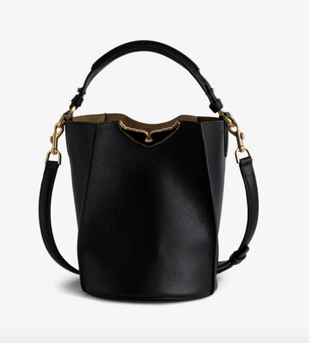 Zadig & Voltaire Borderline Bucket Grained Leather Handbag Noir