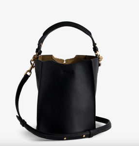 Zadig & Voltaire Borderline Bucket Grained Leather Handbag Noir