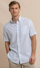 Load image into Gallery viewer, Southern Tide Linen Rayon Palm Breezy Sport Shirt Clearwater Blue