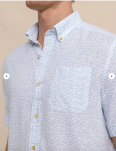 Load image into Gallery viewer, Southern Tide Linen Rayon Palm Breezy Sport Shirt Clearwater Blue