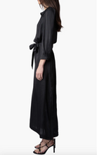 Load image into Gallery viewer, Zadig &amp; Voltaire Ritchil Long Sleeve Satin Shirt Dress Noir