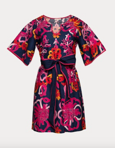 Frances Valentine Doris Dress Graphic Gerbera Navy/Pink