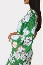 Load image into Gallery viewer, Milly Linden Petals and Blooms Pleated Dress Green Multi