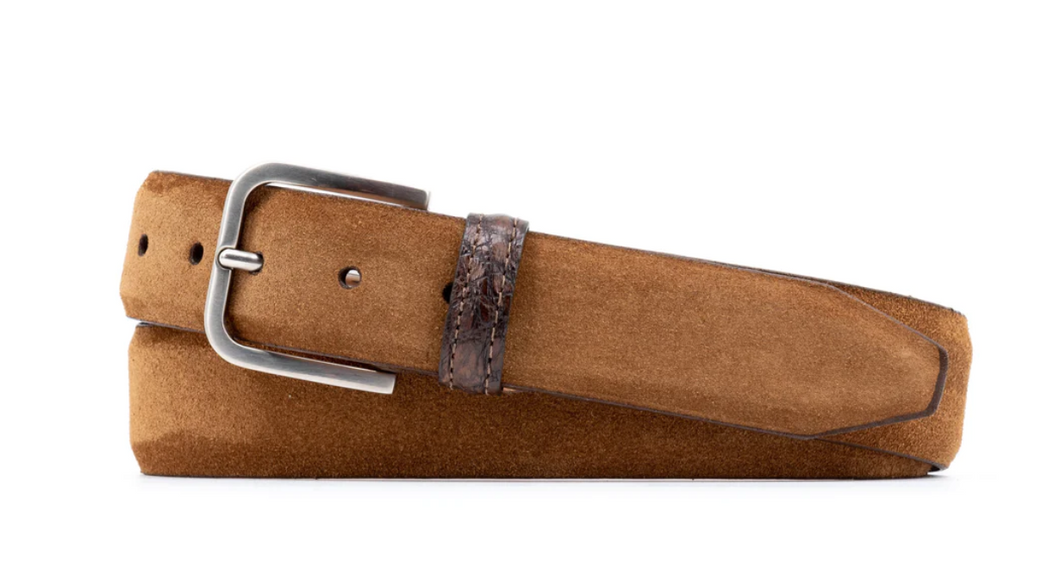 Martin Dingman Hackett Suede Belt Tobacco