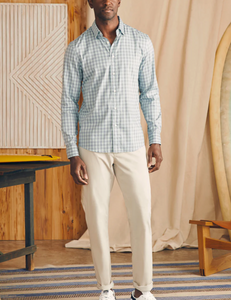 Faherty The Movement Sport Shirt Teal Coast Gingham