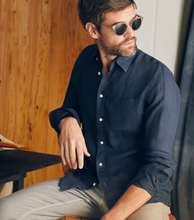 Load image into Gallery viewer, Faherty Laguna Linen Shirt Storm Navy