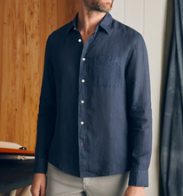 Load image into Gallery viewer, Faherty Laguna Linen Shirt Storm Navy