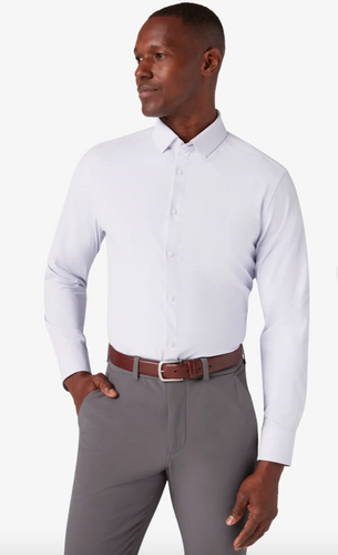 Mizzen + Main Leeward Long Sleeve Dress Shirt Lilac Straton Check
