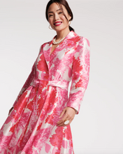 Load image into Gallery viewer, Frances Valentine Lucille Wrap Dress Pink Hydrangea Poly Dupion Pink/Orange/White