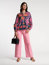 Load image into Gallery viewer, Frances Valentine Olive Top Graphic Gerber&#39;s Navy/Pink