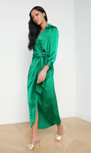 Load image into Gallery viewer, L&#39;Agence Kadi Long Wrap Dress Sea Green