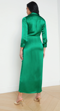 Load image into Gallery viewer, L&#39;Agence Kadi Long Wrap Dress Sea Green