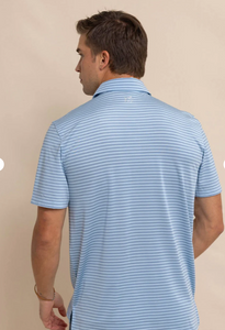 Southern Tide Driver Baywood Stripe Polo Clearwater Blue