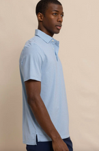 Load image into Gallery viewer, Southern Tide brrr°-eeze Baytop Stripe Performance Polo Clearwater Blue