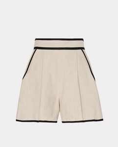 Milly Solid Linen Shorts Natural