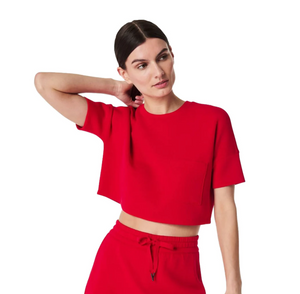 Spanx Airessential Pocket Tee Red