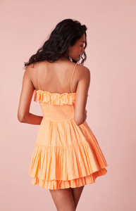 Love Shack Fancy Linny Mini Dress Tangerine
