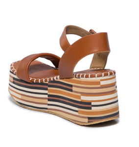 Bernardo Marley Platform Sandal Luggage Nappa Mestico