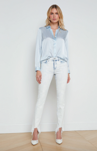 L'Agence Tyler Long Sleeve Blouse Ice Water
