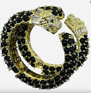 Garland Leopard Hinged Bracelet Black