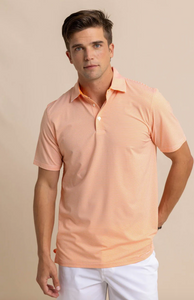 Southern Tide brrr°-eeze Meadowbrook Stripe Polo Tangerine Orange