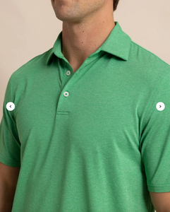 Southern Tide brrr°-eeze Performance Polo Heather Green