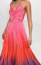 Load image into Gallery viewer, Hutch Fiji Sleeveless Multi Pleated Midi Dress Sunset Gradient
