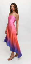 Load image into Gallery viewer, Hutch Salulita Strapless Asymmetrical Hem Dress Sunset Gradient