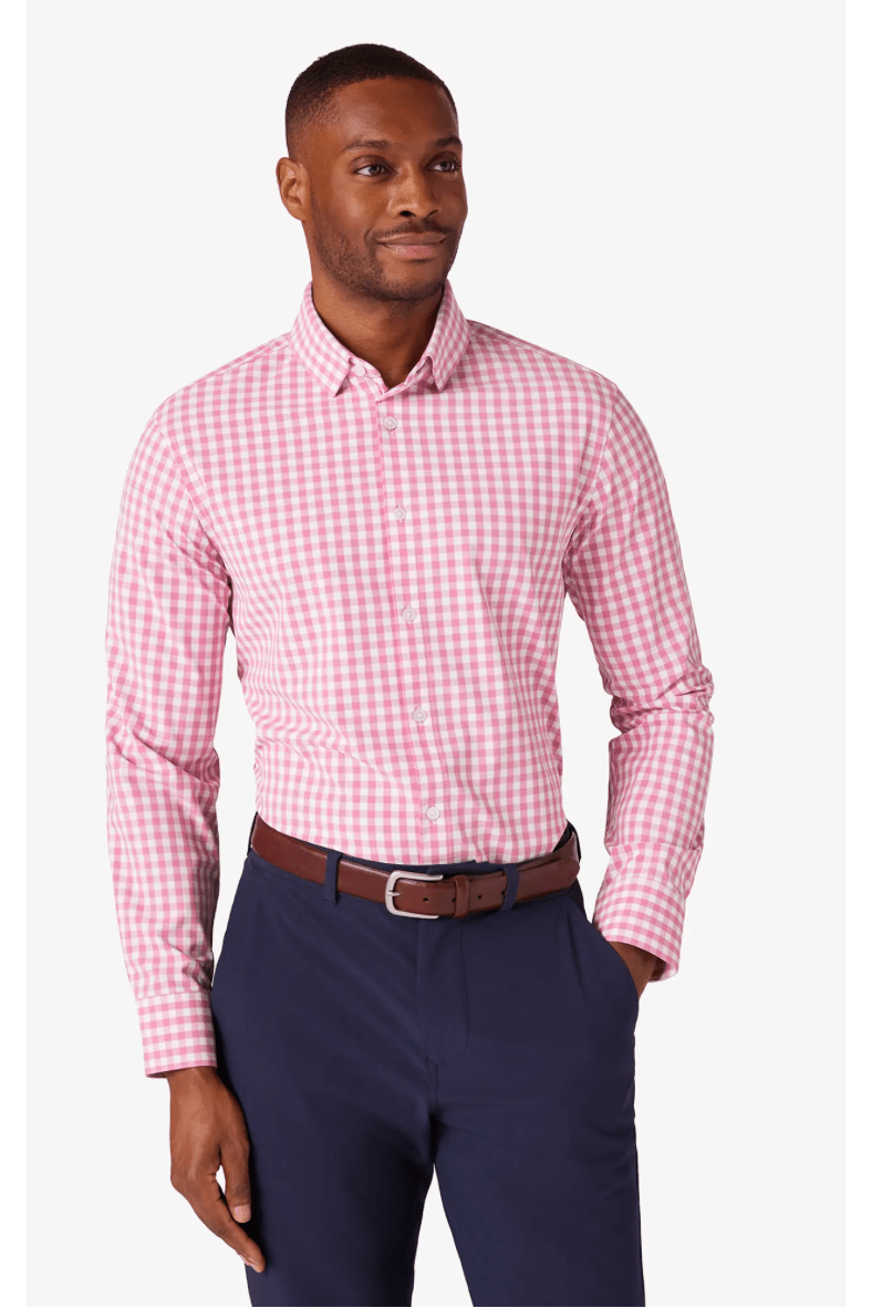 Mizzen + Main Leeward LS Dress Shirt Rose Madison Check