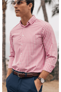 Mizzen + Main Leeward LS Dress Shirt Rose Madison Check