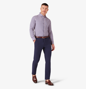 Mizzen + Main Monaco LS Shirt Blue/Rose Madison Check